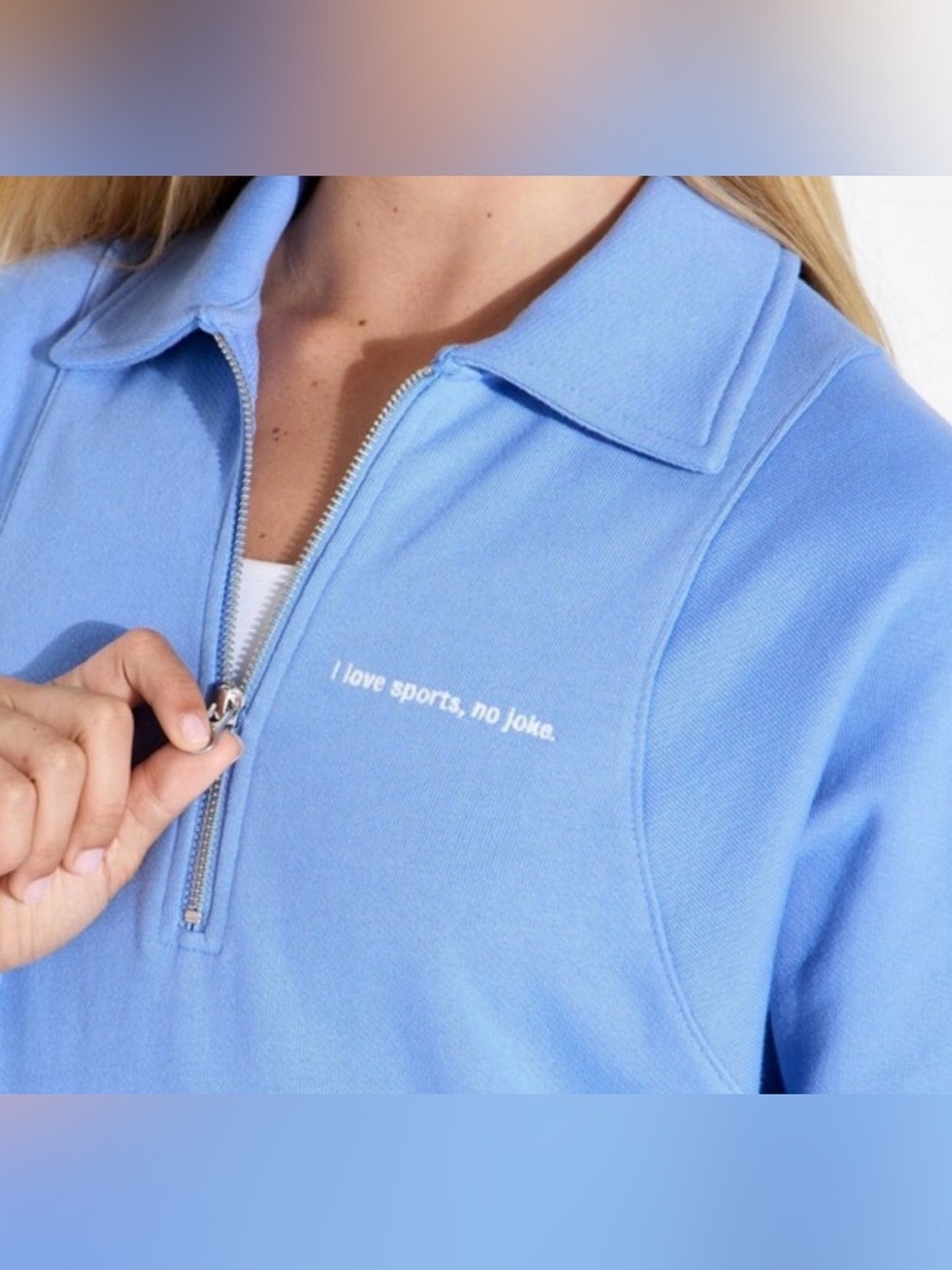 NWT-Medium Cropped  Half-Zip 
Oversized Sweatshirt 
- I love sports, no joke.'